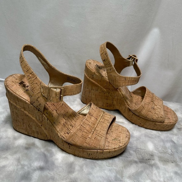 New KORKS by Kork Ease Bardot Platform Sandal in Natural Cork Size 10 - Picture 3 of 6